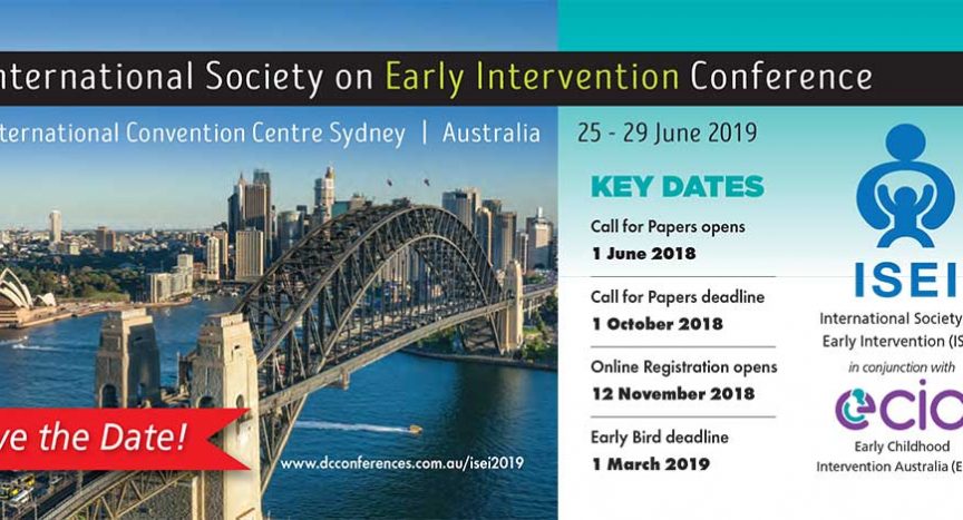 nternational Society on Early Intervention Conference 2019, Sydney